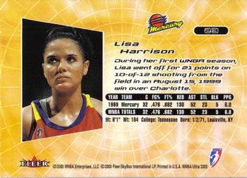 2000 Ultra WNBA #23 Lisa Harrison Back