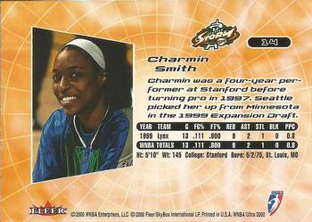 2000 Ultra WNBA #14 Charmin Smith Back