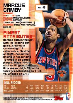 2000-01 Finest #6 Marcus Camby Back