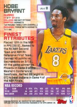 2000-01 Finest #8 Kobe Bryant Back