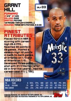 2000-01 Finest #33 Grant Hill Back