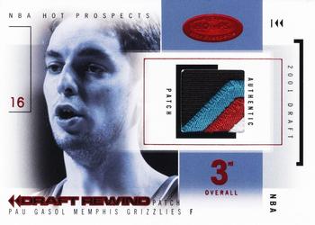 2004-05 Hoops Hot Prospects - Draft Rewind Patches Red Hot #DR/PG Pau Gasol Front