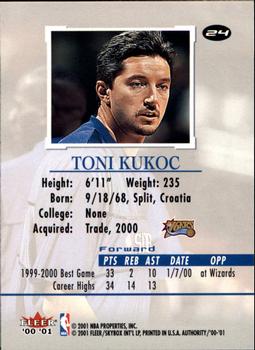 2000-01 Fleer Authority #24 Toni Kukoc Back