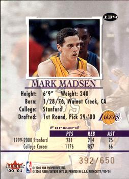 2000-01 Fleer Authority #134 Mark Madsen Back