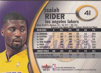 2000-01 E-X #41 Isaiah Rider Back