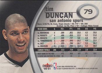 2000-01 E-X #79 Tim Duncan Back