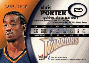 2000-01 E-X #129 Chris Porter Back