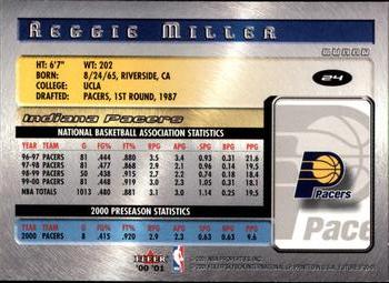 2000-01 Fleer Futures #24 Reggie Miller Back