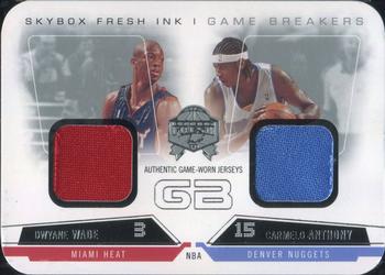 2004-05 SkyBox Fresh Ink - Game Breakers Jerseys #GB-DW/CA Dwyane Wade / Carmelo Anthony Front