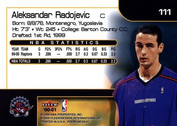 2000-01 Fleer Premium #111 Aleksandar Radojevic Back