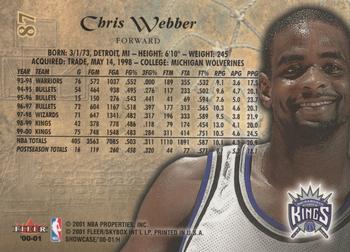 2000-01 Fleer Showcase #87 Chris Webber Back
