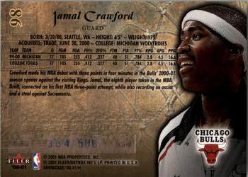 2000-01 Fleer Showcase #98 Jamal Crawford Back