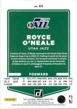 2021-22 Donruss #65 Royce O'Neale Back