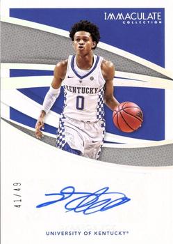 2021 Panini Immaculate Collection Collegiate - Immaculate Ink #II-DAF De'Aaron Fox Front