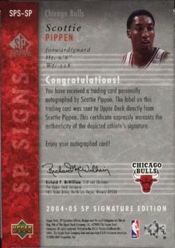 2004-05 SP Signature Edition - SP Signs #SPS-SP Scottie Pippen Back