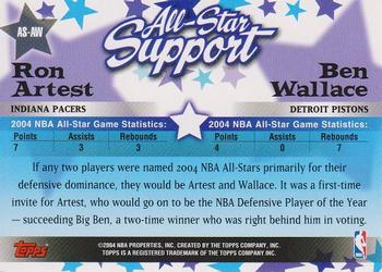 2004-05 Topps - All-Star Support #AS-AW Ron Artest / Ben Wallace Back