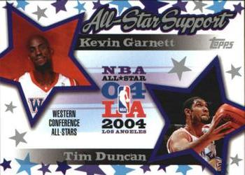 2004-05 Topps - All-Star Support #AS-GD Kevin Garnett / Tim Duncan Front