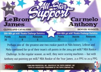 2004-05 Topps - All-Star Support #AS-JA LeBron James / Carmelo Anthony Back