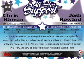 2004-05 Topps - All-Star Support #AS-KH Chris Kaman / Josh Howard Back