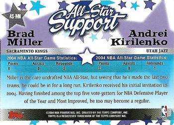 2004-05 Topps - All-Star Support #AS-MK Brad Miller / Andrei Kirilenko Back