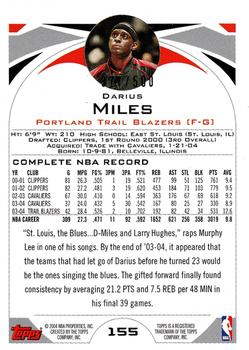 2004-05 Topps - Black #155 Darius Miles Back