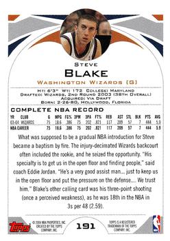 2004-05 Topps 1st Edition #191 Steve Blake Back