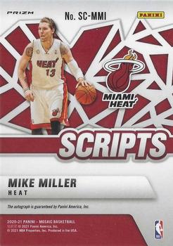 2020-21 Panini Mosaic - Scripts #SC-MMI Mike Miller Back