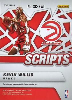 2020-21 Panini Mosaic - Scripts Gold #SC-KWL Kevin Willis Back