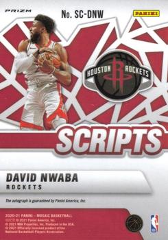 2020-21 Panini Mosaic - Scripts Red Wave #SC-DNW David Nwaba Back
