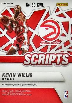 2020-21 Panini Mosaic - Scripts Red Wave #SC-KWL Kevin Willis Back