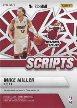 2020-21 Panini Mosaic - Scripts Red Wave #SC-MMI Mike Miller Back