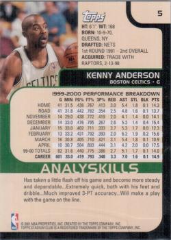 2000-01 Stadium Club #5 Kenny Anderson Back
