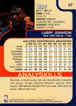 2000-01 Stadium Club #27 Larry Johnson Back