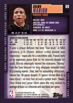 2000-01 Topps #69 Shawn Marion Back