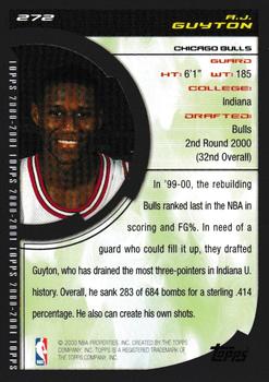 2000-01 Topps #272 A.J. Guyton Back