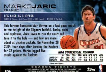 2004-05 Topps Luxury Box - Season Tickets #24 Marko Jaric Back