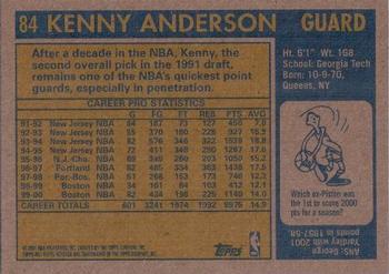2000-01 Topps Heritage #84 Kenny Anderson Back