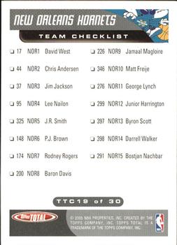 2004-05 Topps Total - Team Checklists #TTC19 Baron Davis Back