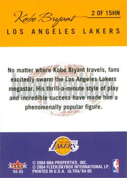 2004-05 Ultra - Hoop Nation #2 HN Kobe Bryant Back