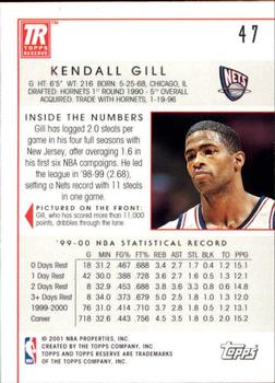 2000-01 Topps Reserve #47 Kendall Gill Back