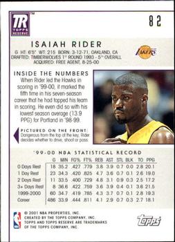 2000-01 Topps Reserve #82 Isaiah Rider Back