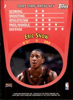 2000-01 Topps Stars #7 Eric Snow Back