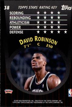 2000-01 Topps Stars #38 David Robinson Back