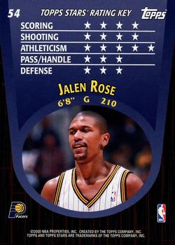 2000-01 Topps Stars #54 Jalen Rose Back