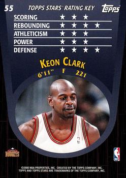 2000-01 Topps Stars #55 Keon Clark Back