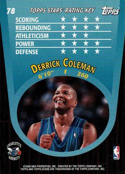 2000-01 Topps Stars #78 Derrick Coleman Back