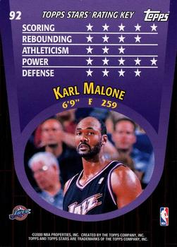 2000-01 Topps Stars #92 Karl Malone Back