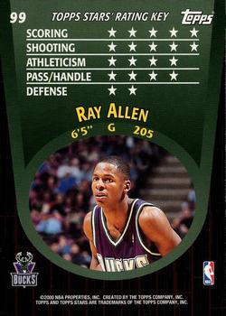 2000-01 Topps Stars #99 Ray Allen Back