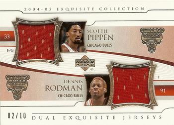 2004-05 Upper Deck Exquisite Collection - Dual Exquisite Jerseys #EJ2-PR Scottie Pippen / Dennis Rodman Front