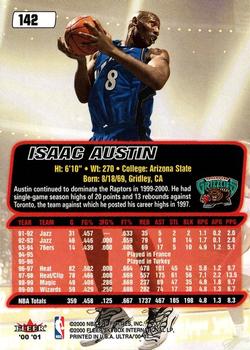 2000-01 Ultra #142 Isaac Austin Back